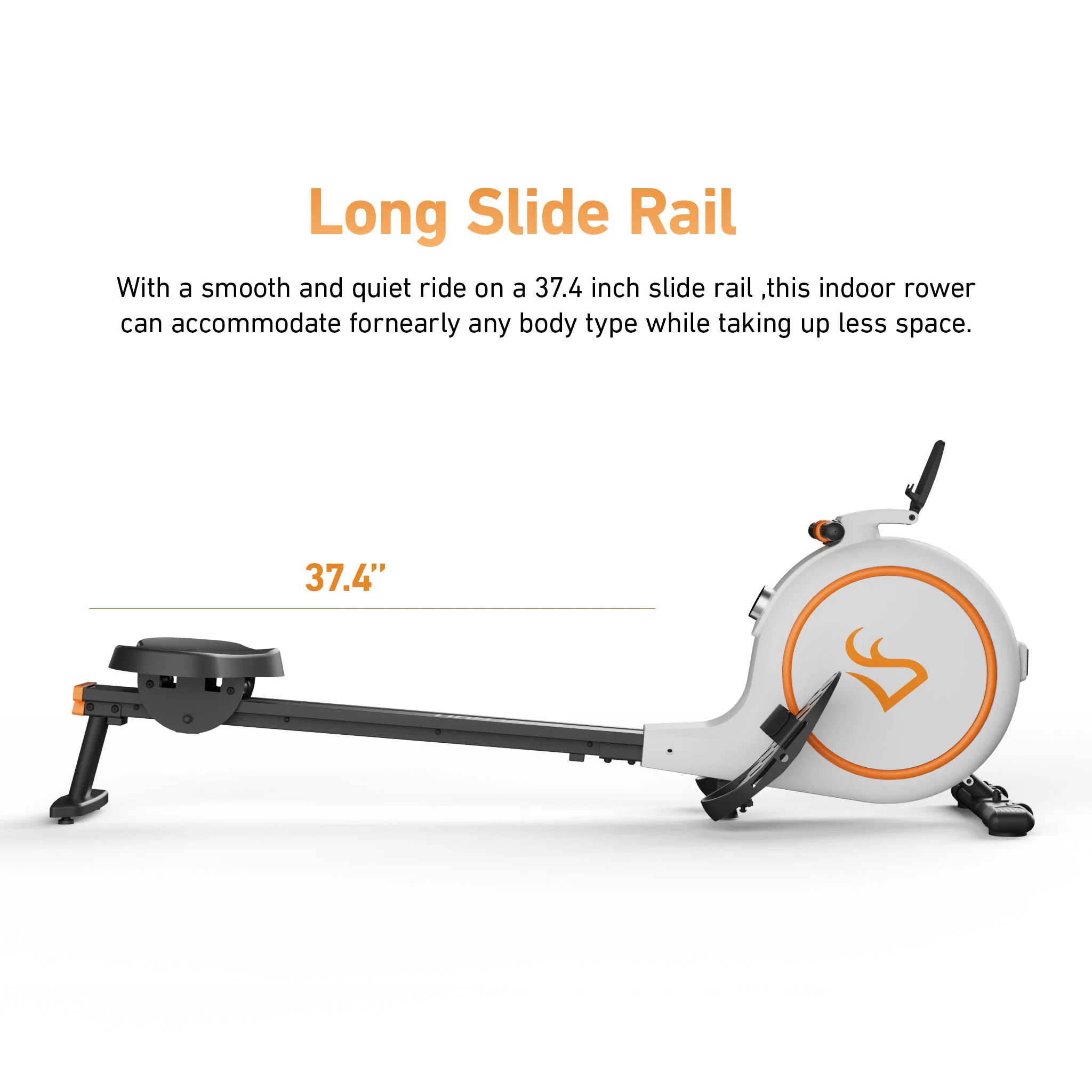 DeerRun RW600 Adjustable 32-Level Magnetic Resistance Long Slide Rail Smart Rowing Machine with PitPat App - Image 11