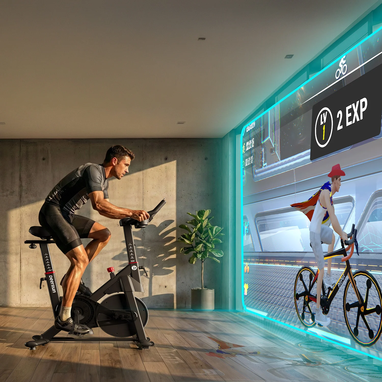 DeerRun S500 Pro King Size Indoor Exercise Bike for Tall Riders 32 Magnetic Adjustable Resistance, LED Screen - Image 7