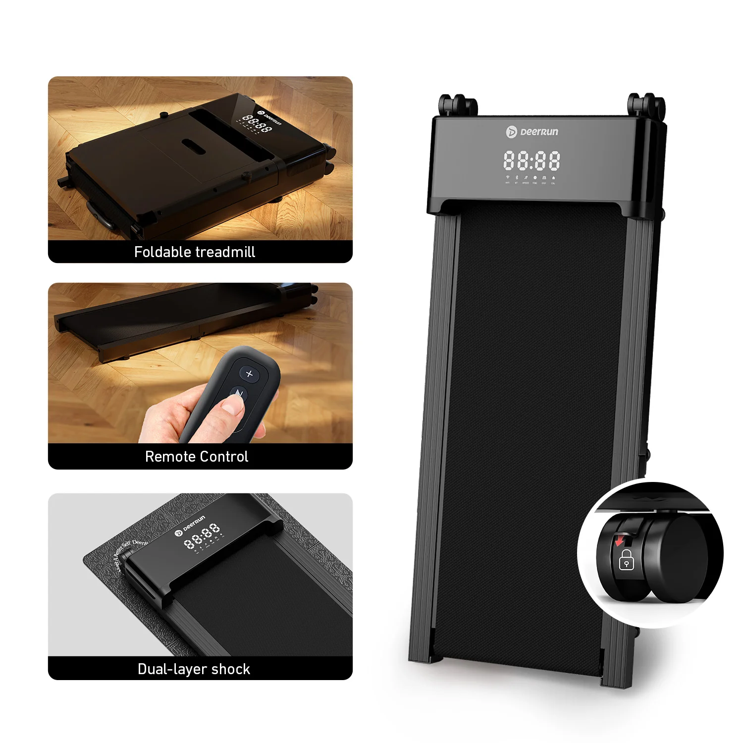 DeerRun Z20 Foldable Walking Pad Treadmill – Ultra Compact with LED Display - Image 13
