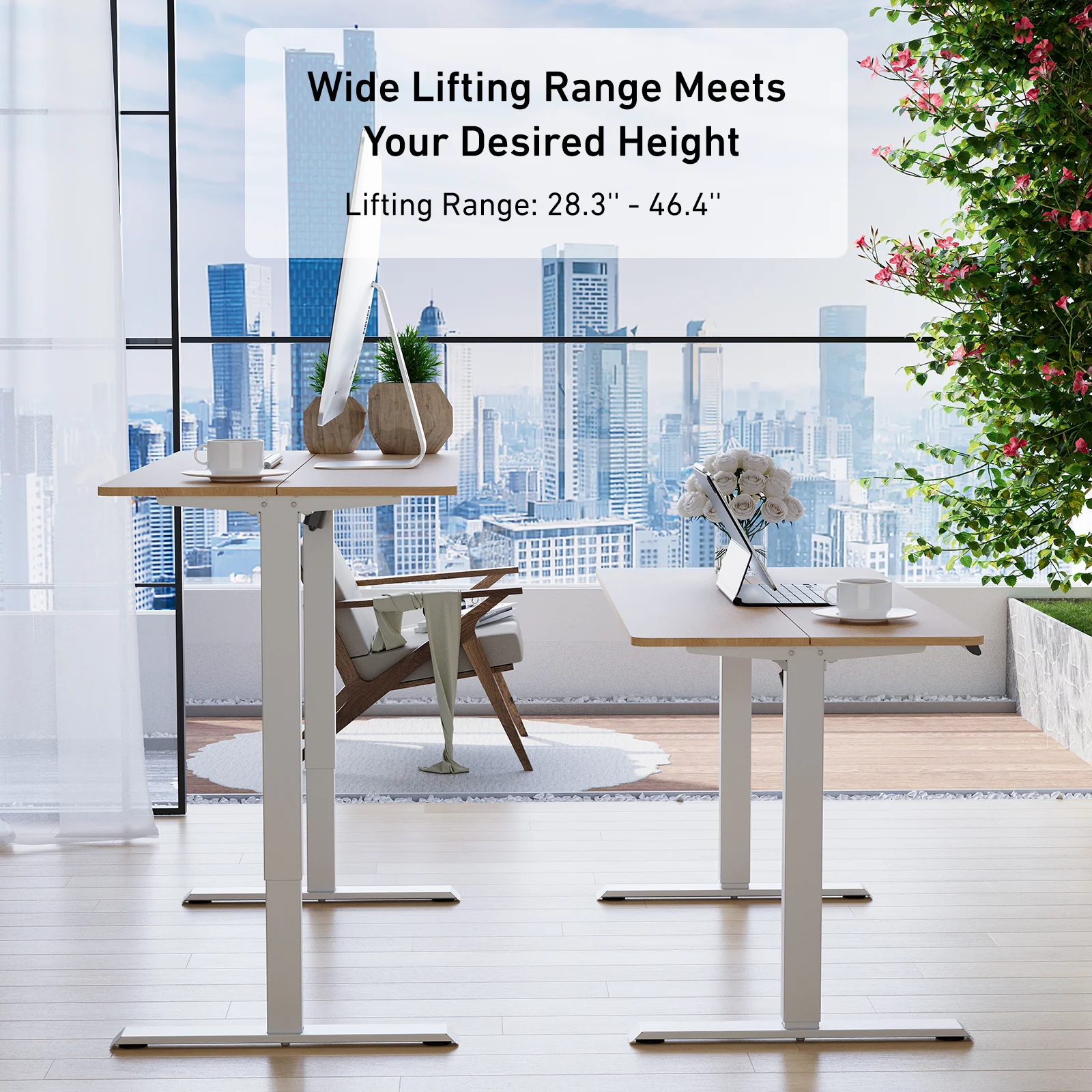DeerRun®Electric Standing Desk, 39 x 23 Inches Height Adjustable - Image 3