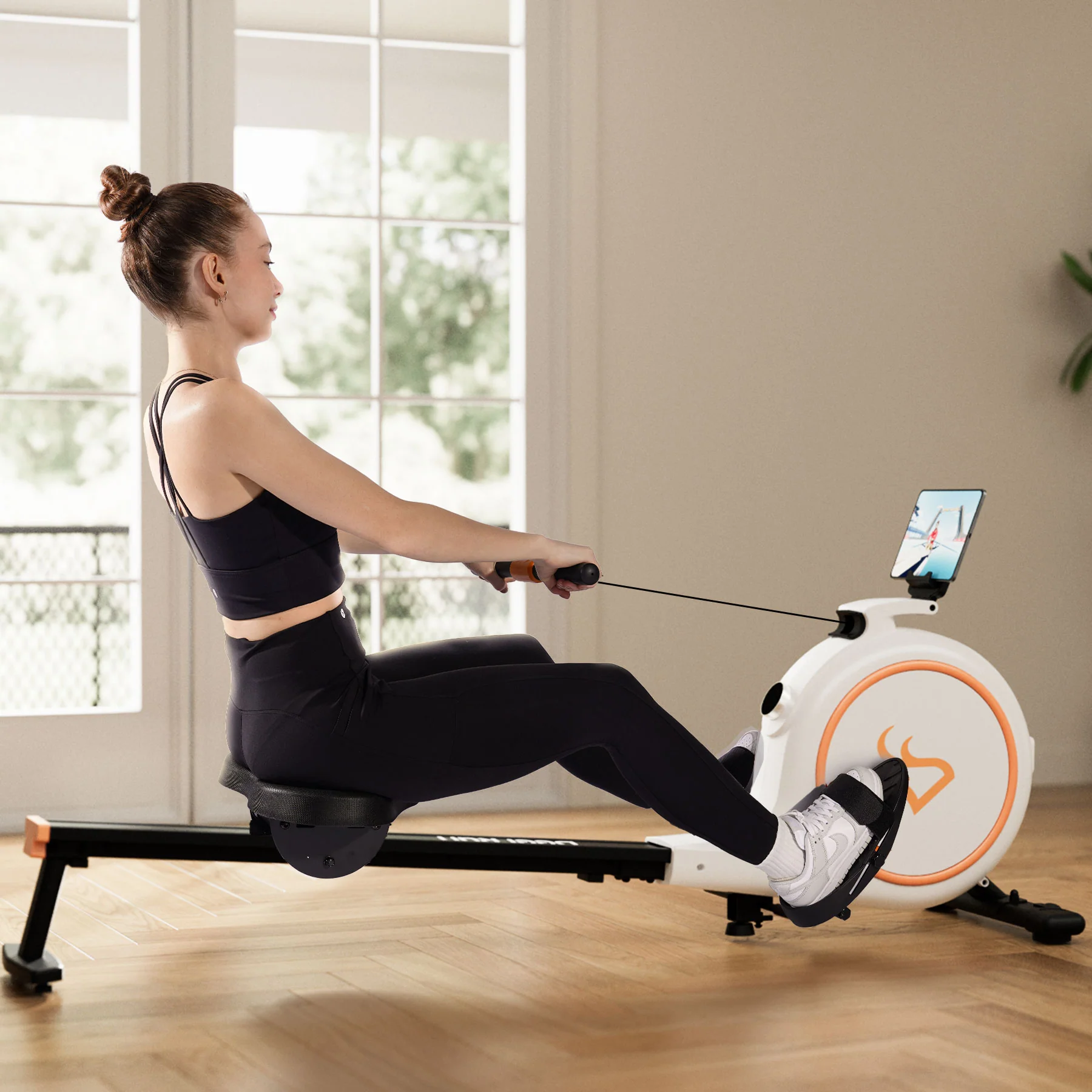 DeerRun RW600 Adjustable 32-Level Magnetic Resistance Long Slide Rail Smart Rowing Machine with PitPat App - Image 3